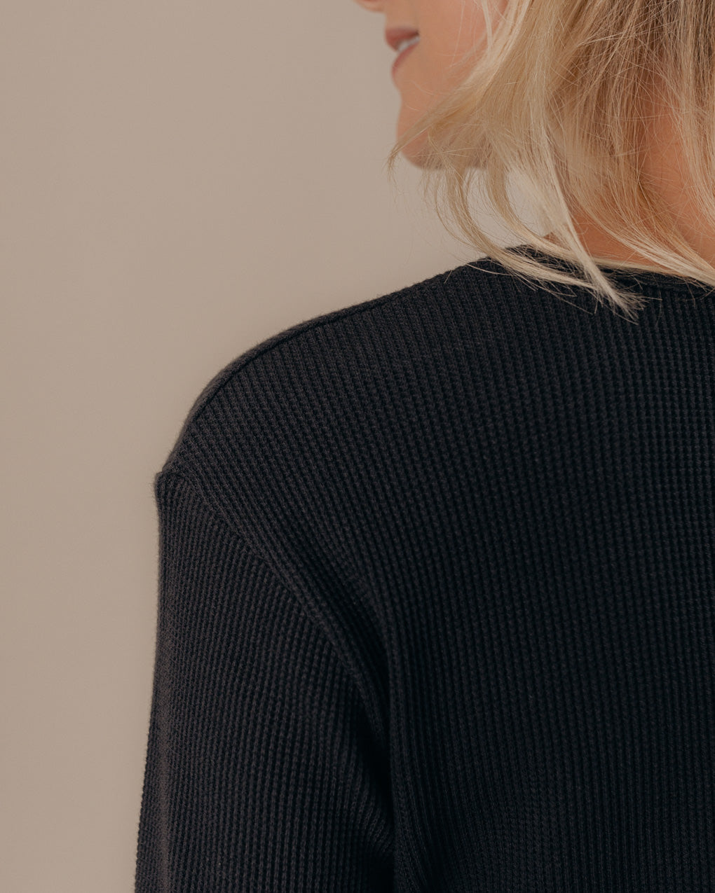 If It Ain't Broke Waffle Henley - Heavy Washed Black