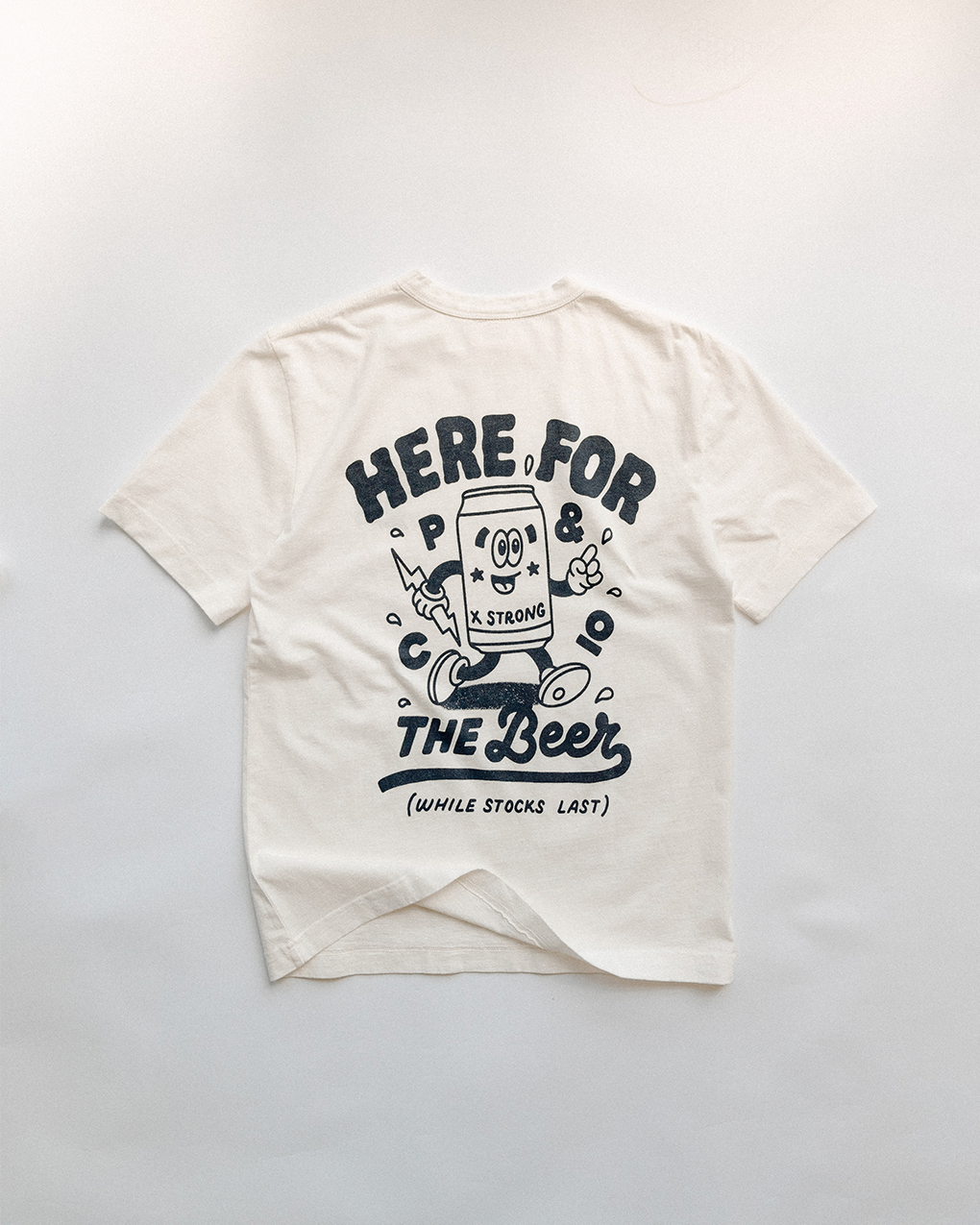 Here for the Beer T-Shirt - Off White